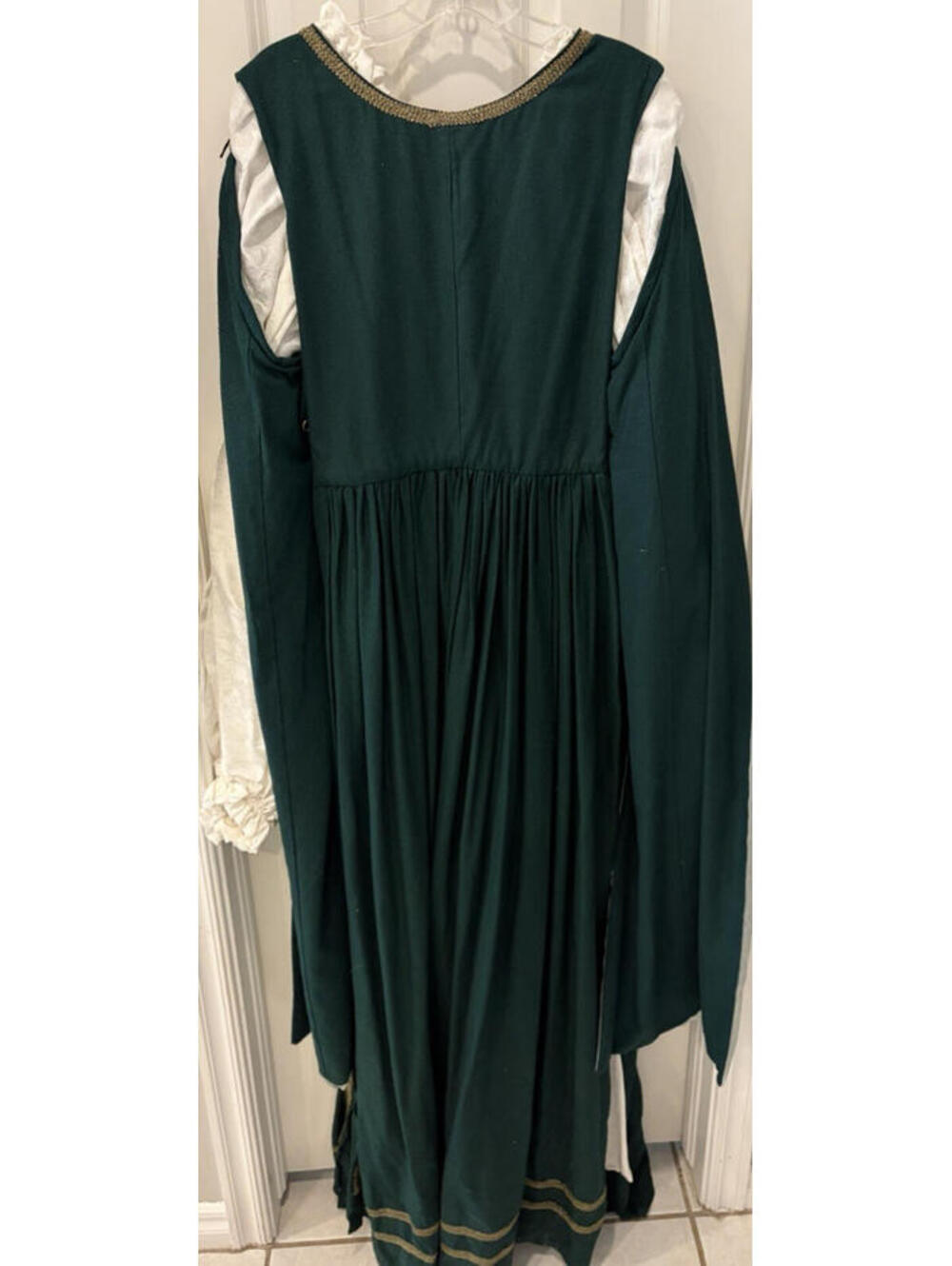 The Likely Lotus Green Renaissance Dress Costume with Silk Chemise, size 32-34